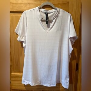 Mier White Short Sleeve V-Neck Top women’s NWT size XL